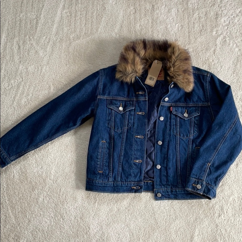 Levi’s Quilted Fir Collar Denim Jacket